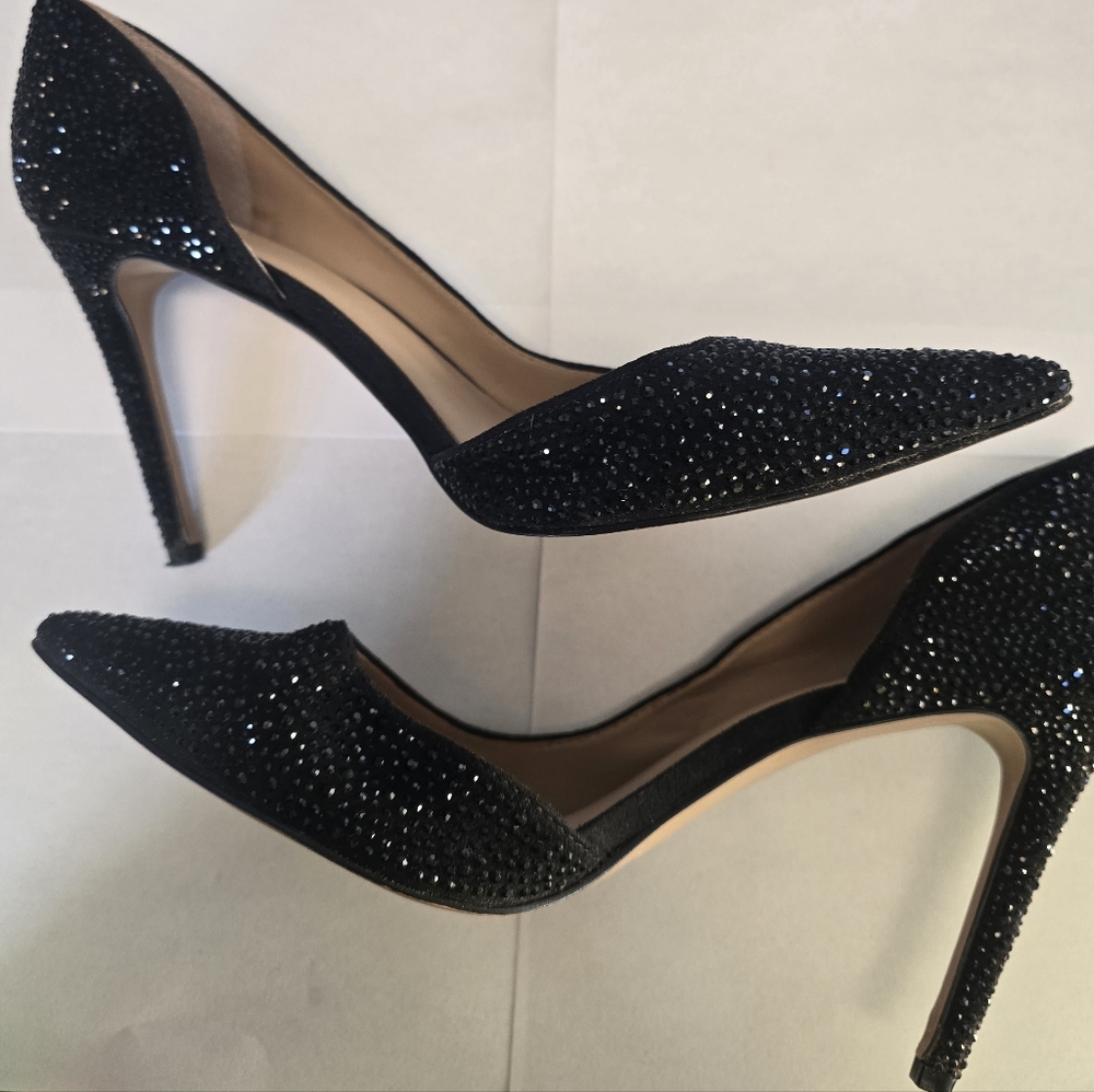 INC International Concepts Black Embellished/Bedazzled Pumps Size 8
